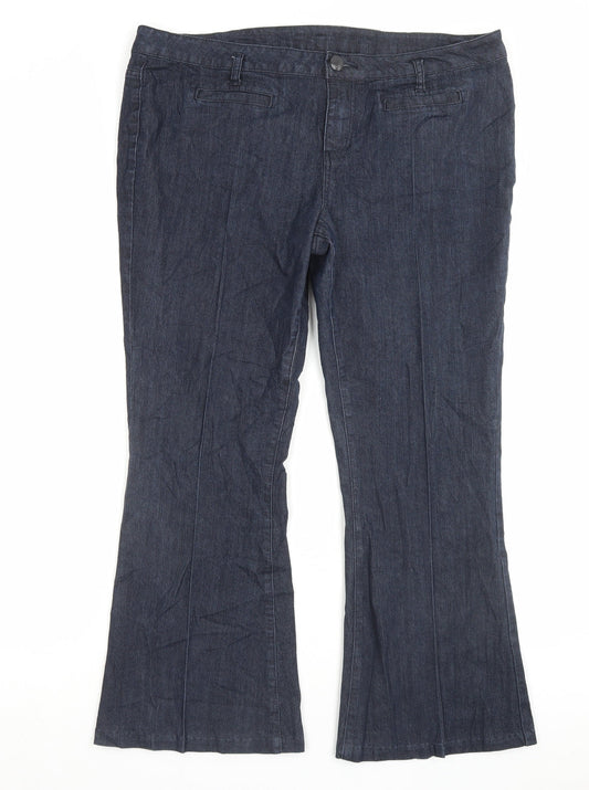 Womens UK Size 18 Dorothy Perkins Regular Fit Blue Trousers