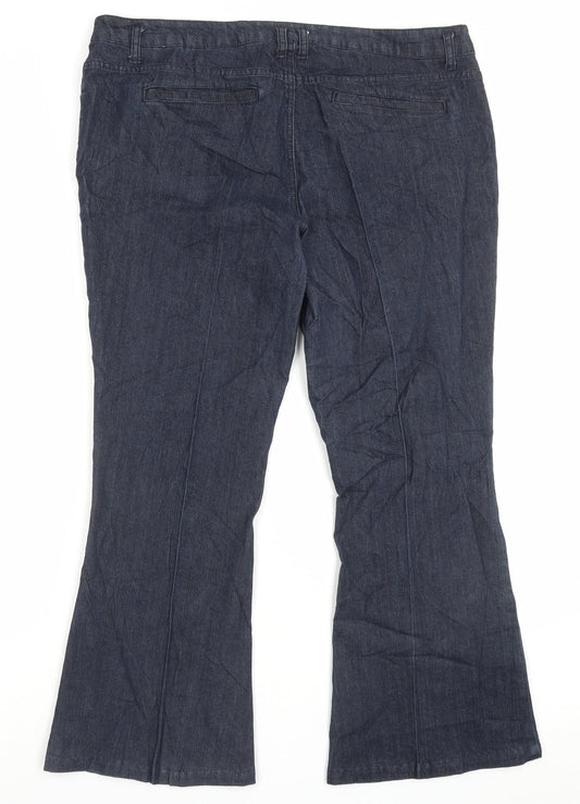 Womens UK Size 18 Dorothy Perkins Regular Fit Blue Trousers