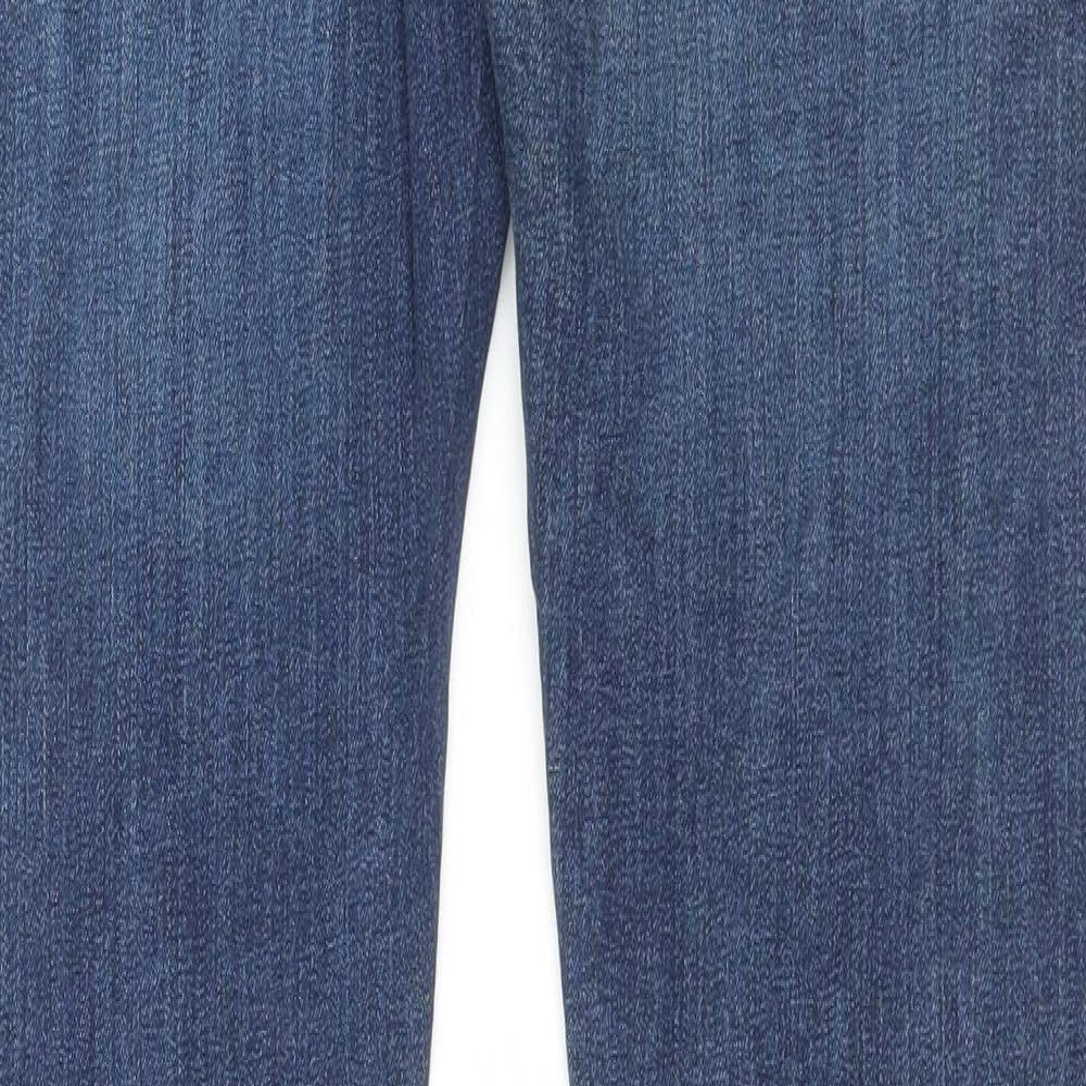 Marks and Spencer Mens Blue Cotton Skinny Jeans Size 28 in L31 in Regular Button