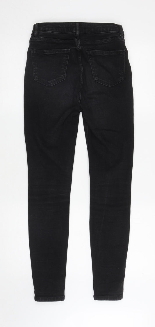 New Look Womens Black Cotton Skinny Jeans Size 10 L27.5 in Regular Zip