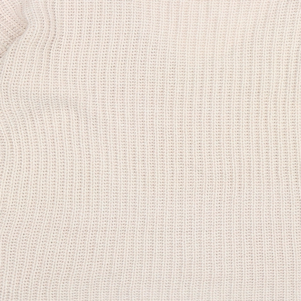 F&F Womens Pink V-Neck Acrylic Pullover Jumper Size 12