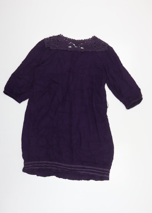 Womens UK Size 12 Monsoon Purple Tunic Blouse