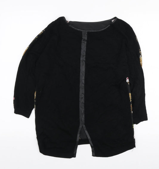Womens UK Size XS Oasis Black Basic Blouse
