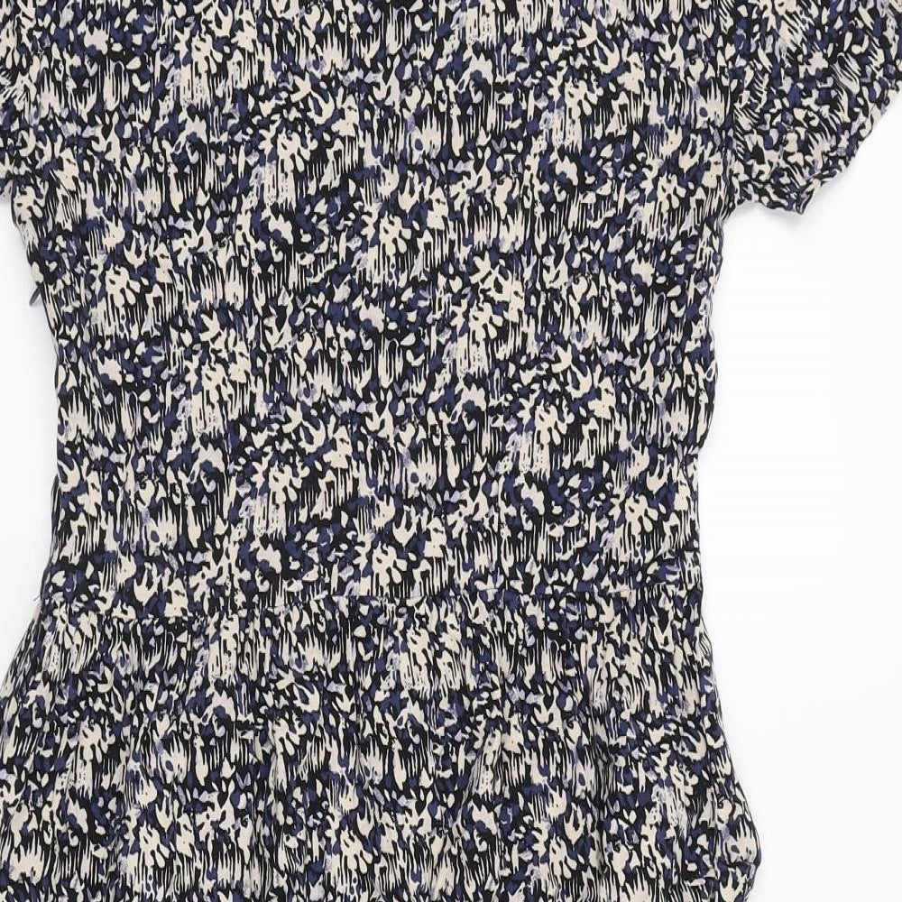 Marks and Spencer Womens Multicoloured Geometric Viscose Mini Size 8 Boat Neck Zip