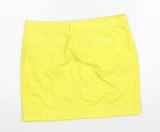 Gap Womens Yellow Cotton Mini Skirt Size 6 Zip