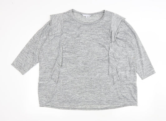 Womens UK Size 20 Debenhams Grey Basic T-Shirt