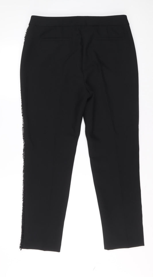 Womens UK Size 14 Per Una Regular Fit Carrot Black Trousers