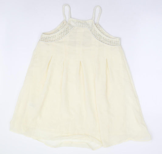H&M Womens Ivory Polyester Shift Size 12 V-Neck Pullover