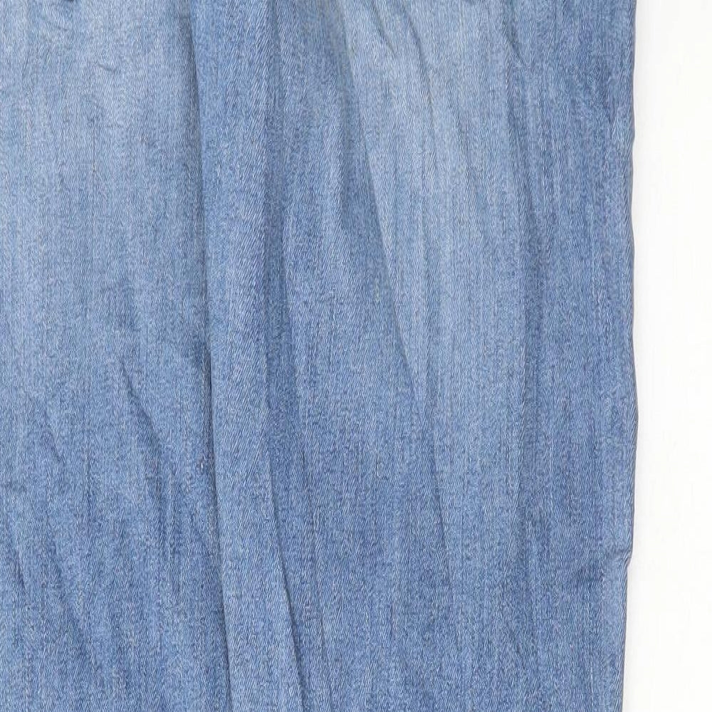 Marks and Spencer Mens Blue Cotton Skinny Jeans Size 30 in L31 in Regular Button