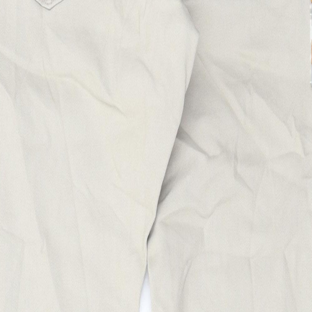 Marks and Spencer Mens Beige Cotton Straight Jeans Size 30 in L29 in Regular Button