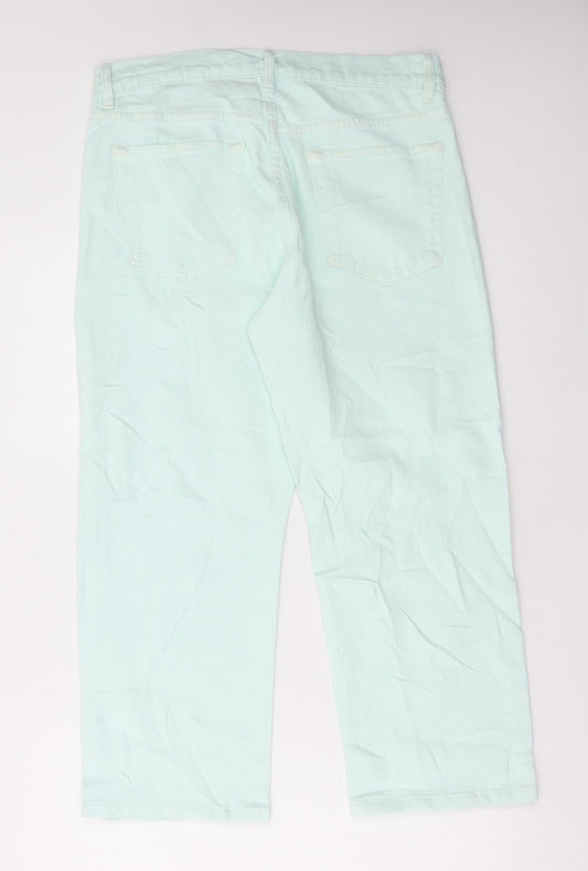 Womens UK Size 12 Marks and Spencer Regular Fit Straight Green Jeans