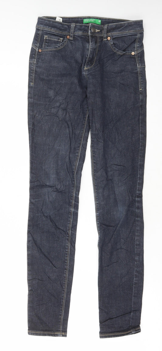 Womens UK Size 26 in United Colors of Benetton Regular Fit Skinny Blue Jeans