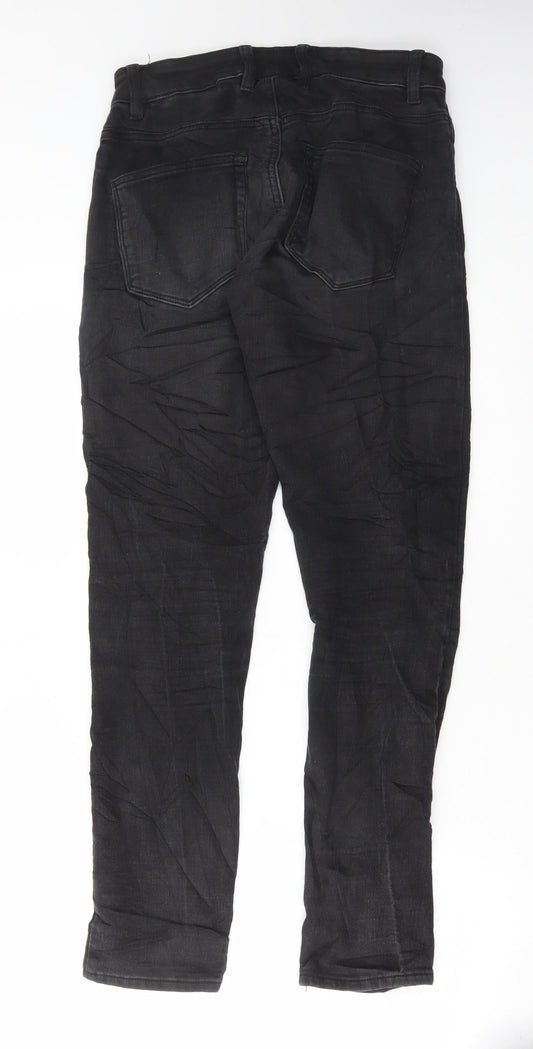 NEXT Womens Black Cotton Skinny Jeans Size 32 in L30 in Regular Button