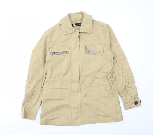 Womens UK Size S Zara Beige Jacket