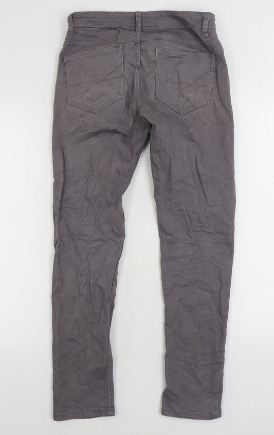 Mens UK Size 28 in Denim & Co. Regular Fit Skinny Grey Jeans