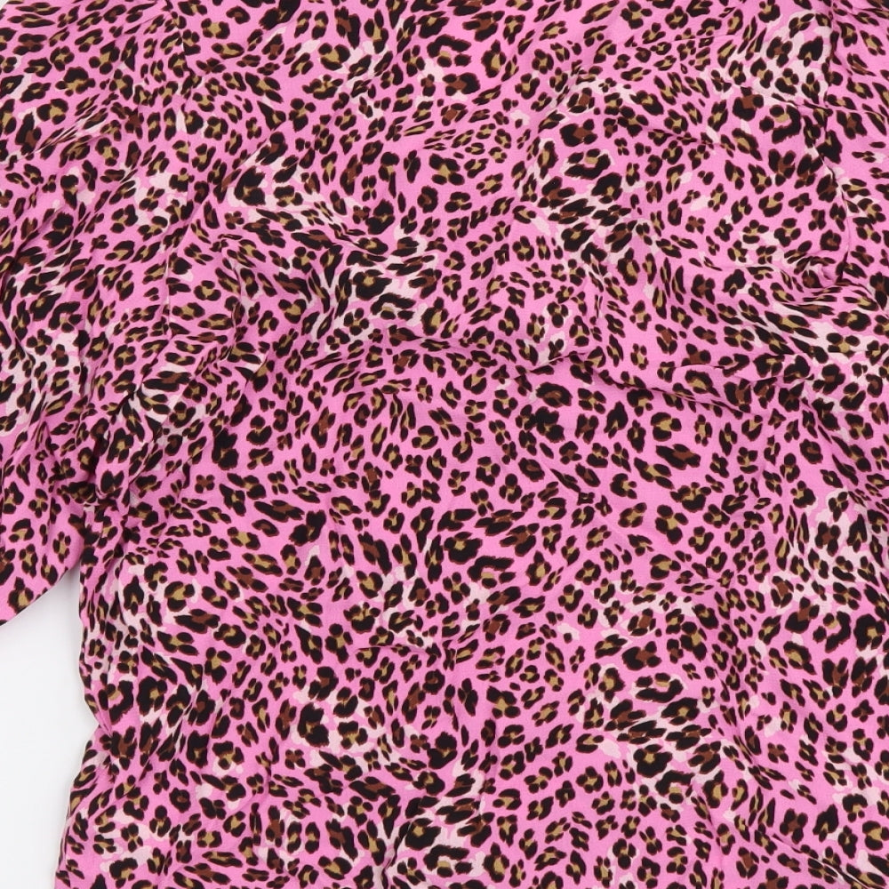 Womens UK Size 8 Marks and Spencer Pink Basic Button-Up