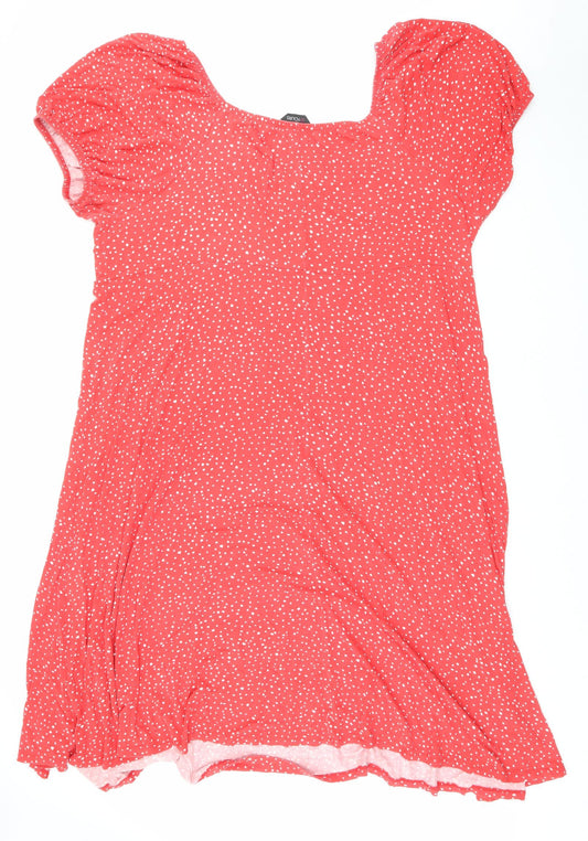 Yours Womens Red Polka Dot Viscose A-Line Size 26 V-Neck Pullover