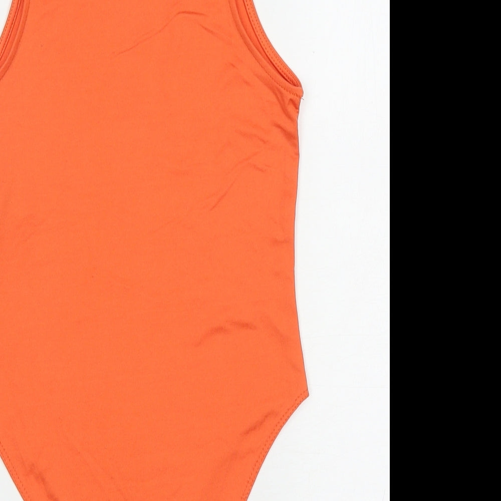 Primark Womens Orange Polyamide Bodysuit One-Piece Size XS L9 in Snap
