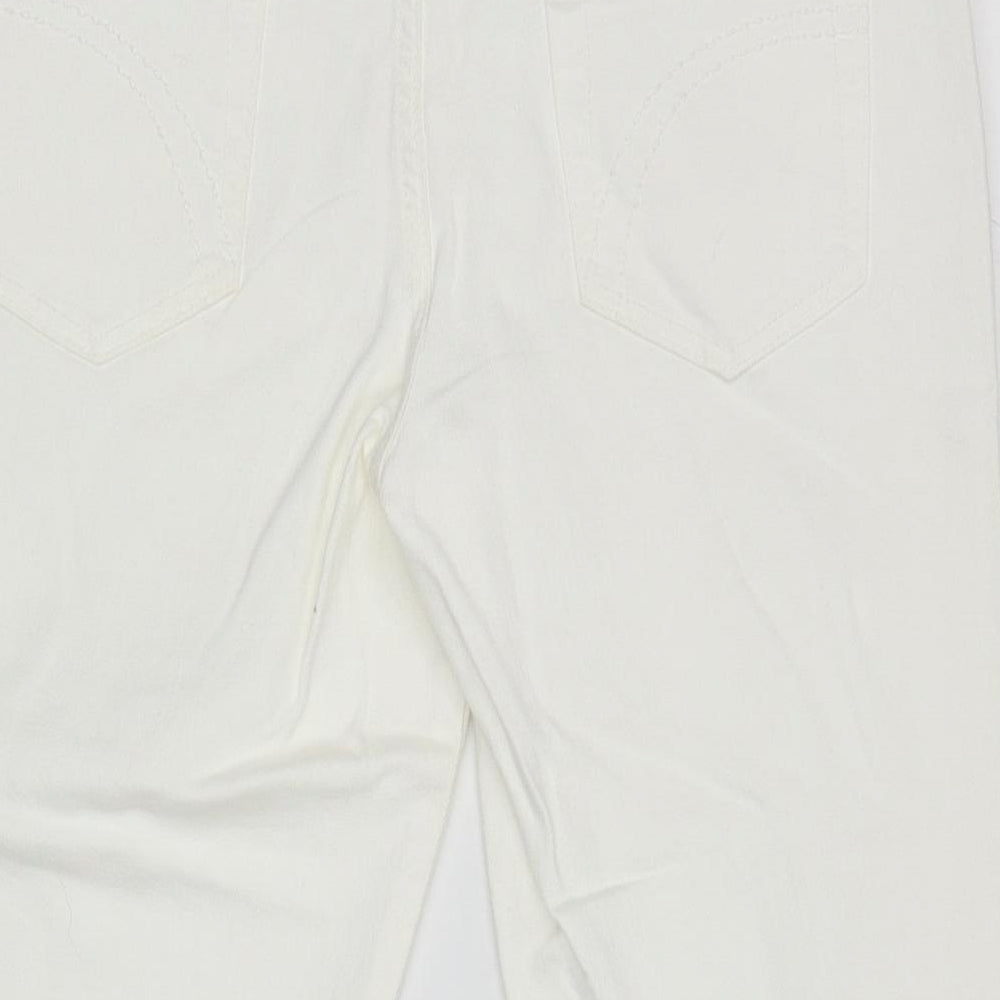Womens UK Size 12 Marks and Spencer Regular Fit Cropped Ivory Jeans