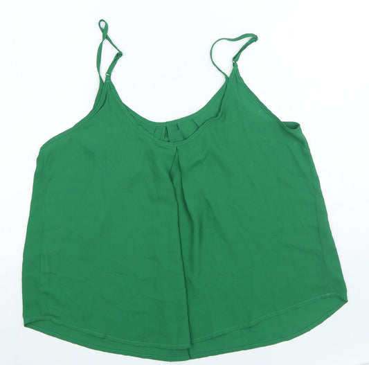 SheIn Womens Green Polyester Camisole Blouse Size 12 Scoop Neck