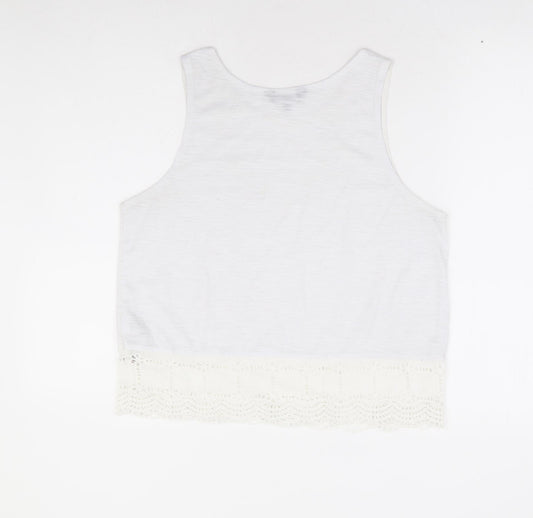 Womens UK Size 12 New Look White Basic Tank