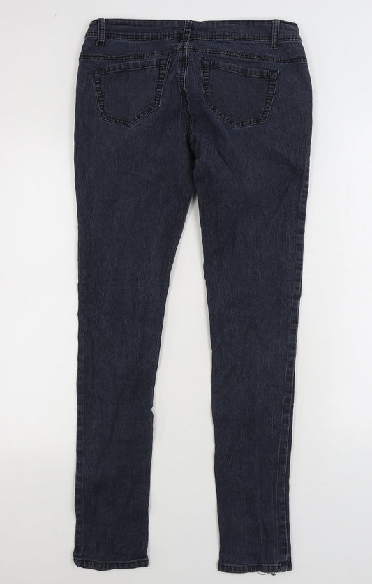 Denim & Co. Womens Blue Cotton Skinny Jeans Size 12 L30 in Regular Zip