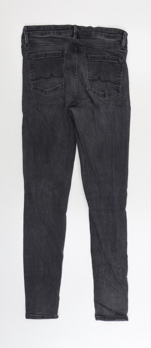 Oasis Womens Black Cotton Skinny Jeans Size 12 L28 in Regular Zip