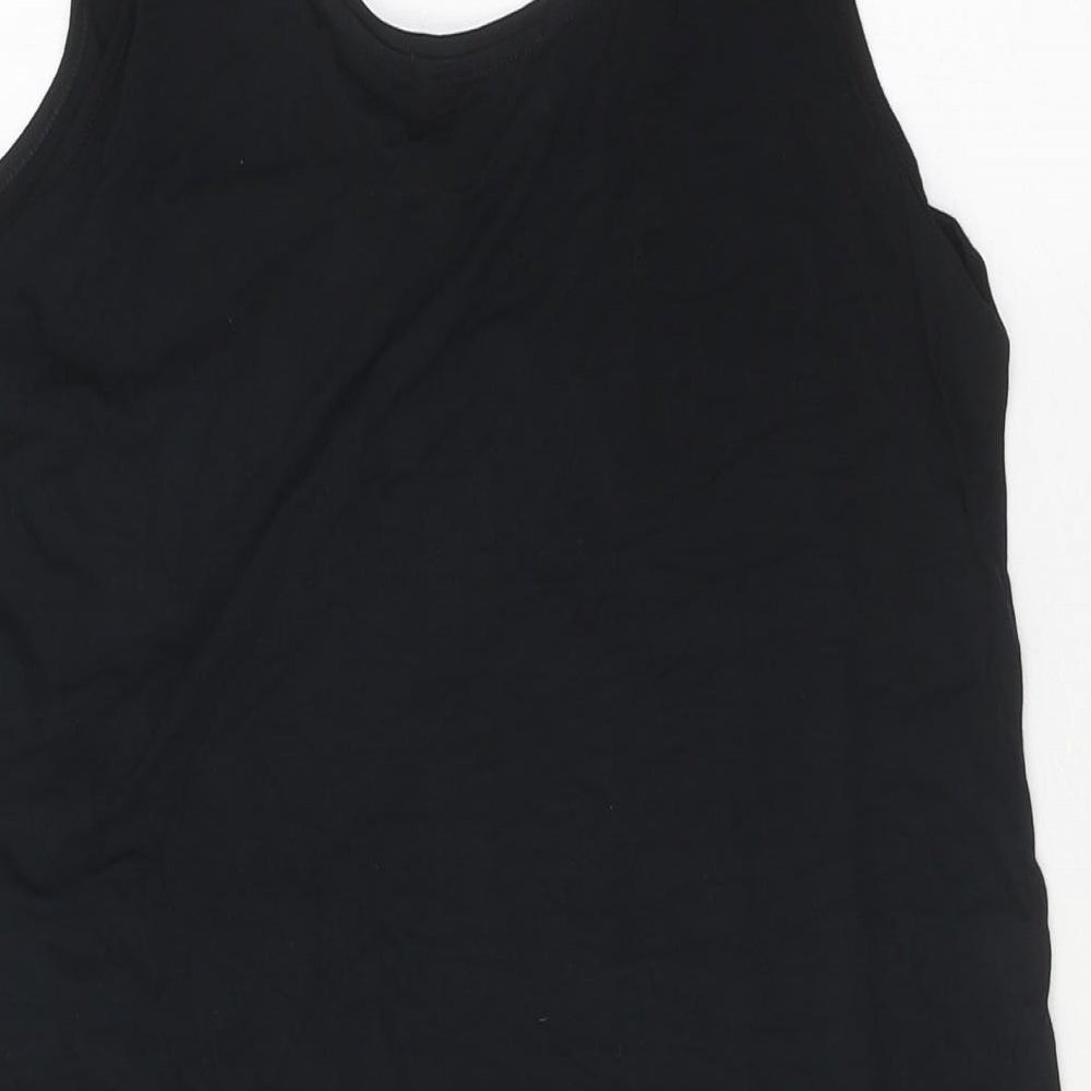 F&F Womens Black Polyester Basic Tank Size 10 V-Neck