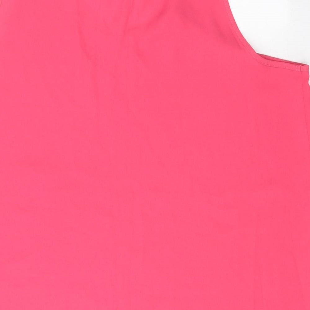 Papaya Womens Pink Polyester Basic Tank Size 14 Round Neck