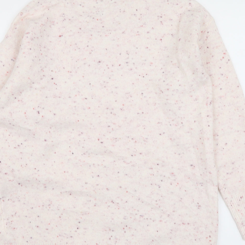 Nutmeg Womens Pink Round Neck Acrylic Pullover Jumper Size 10