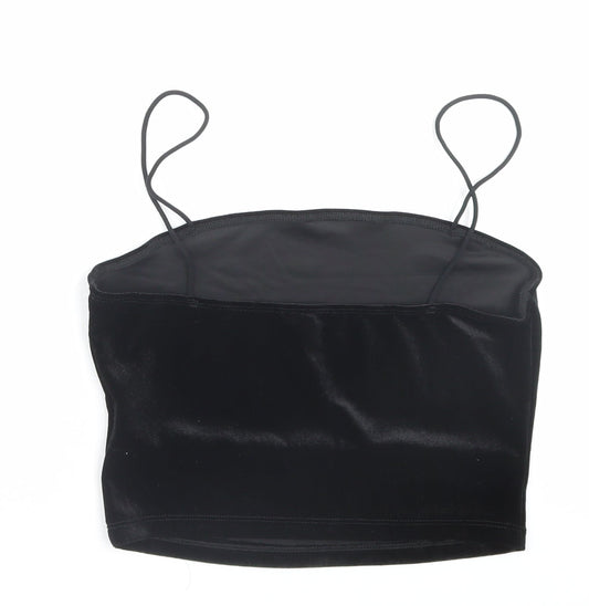 SheIn Womens Black Polyester Cropped Tank Size M Square Neck