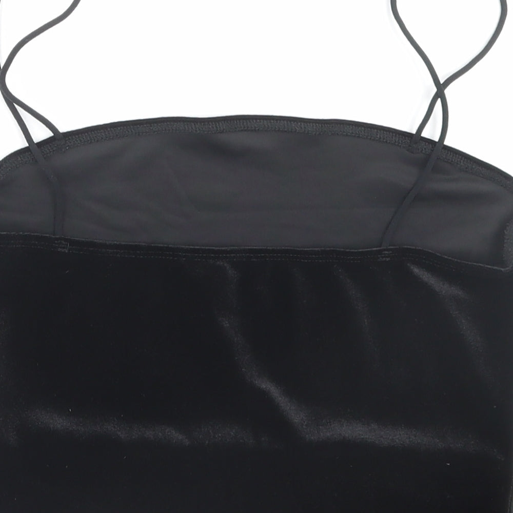 SheIn Womens Black Polyester Cropped Tank Size M Square Neck