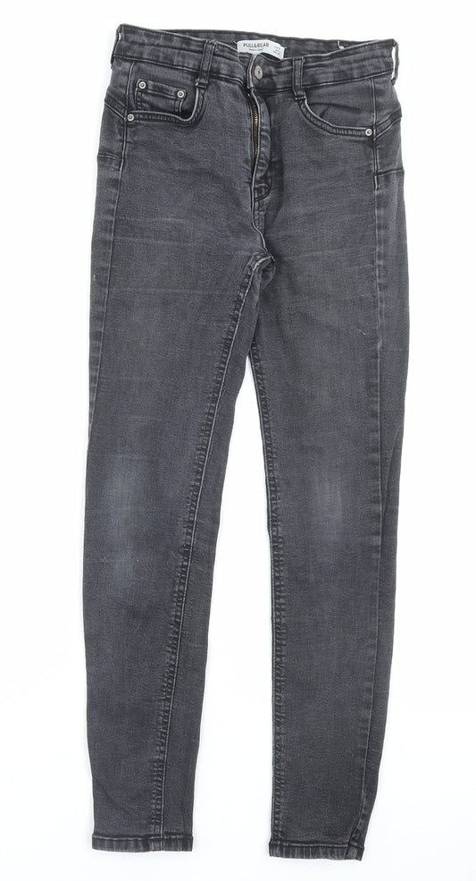 Womens UK Size 8 Pull&Bear Regular Fit Skinny Black Jeans