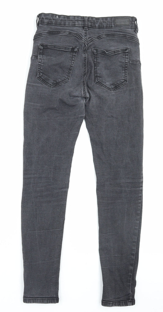 Pull&Bear Womens Black Cotton Skinny Jeans Size 8 L26 in Regular Button