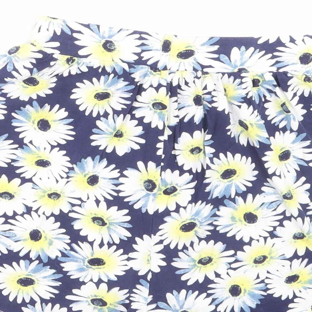 ASOS Womens Blue Floral Viscose Boyfriend Shorts Size 8 Regular Pull On