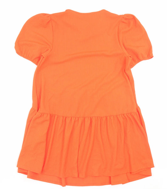 Primark Womens Orange Polyester A-Line Size S Crew Neck Pullover