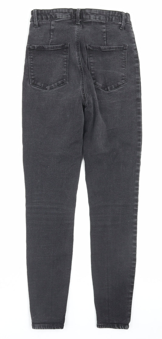 Denim & Co. Womens Black Cotton Skinny Jeans Size 10 L28 in Regular Button