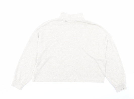 Womens UK Size M New Look Beige Cropped T-Shirt
