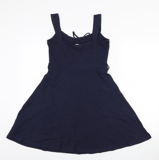 Dorothy Perkins Womens Blue Cotton A-Line Size 10 Sweetheart Pullover