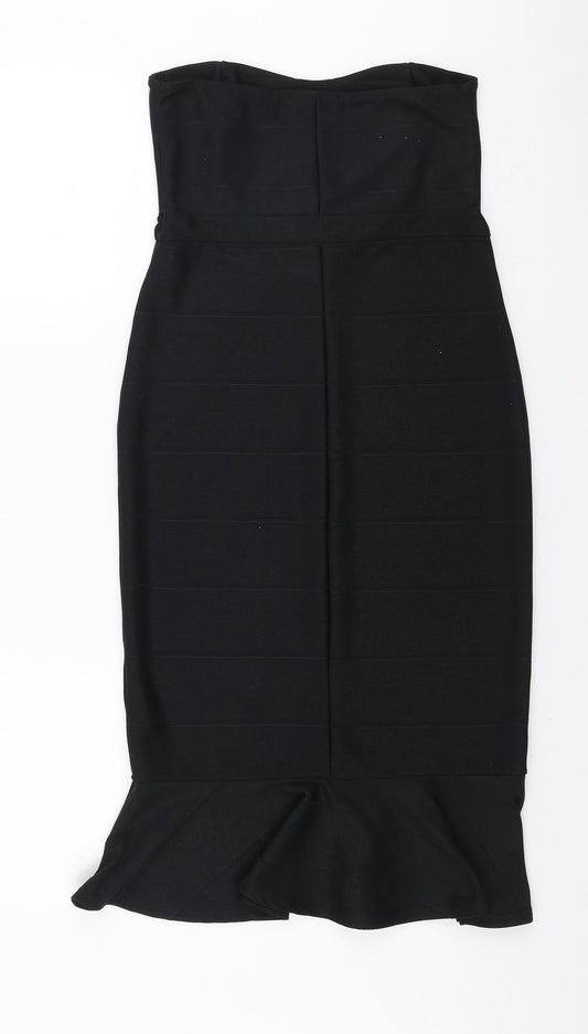 In the Style Womens Black Polyester Bodycon Size 10 Off the Shoulder Pullover