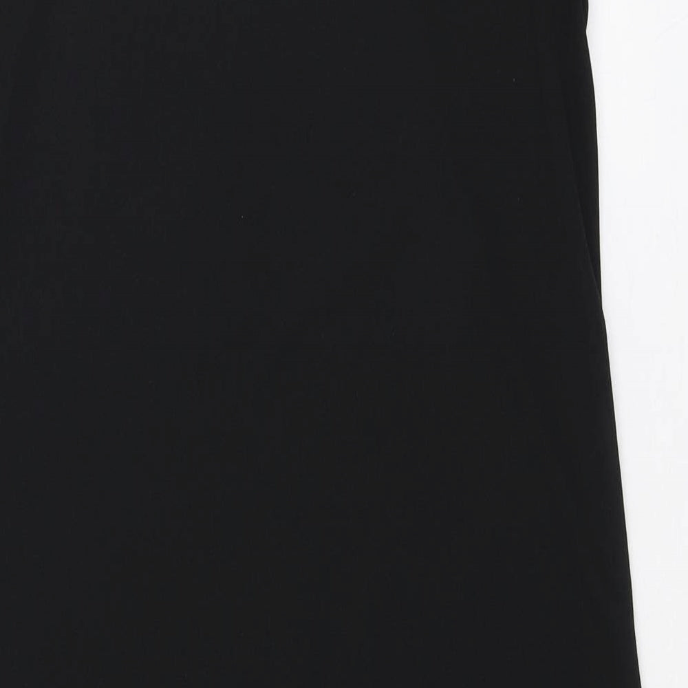 Etam Womens Black Polyester Mini Size 10 Round Neck Pullover - Embroidered Fern