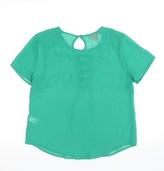 Womens UK Size 8 Monsoon Green Basic T-Shirt
