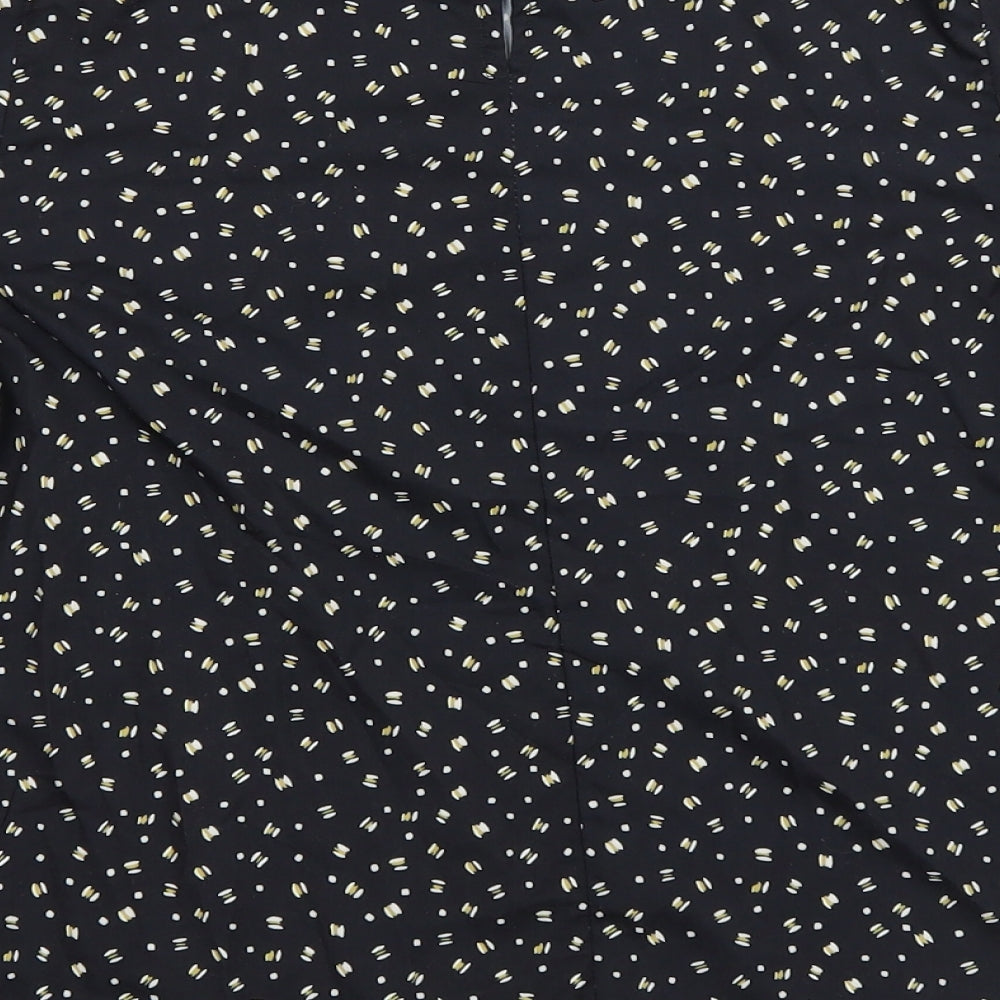 SheIn Womens Black Geometric Polyester Basic Blouse Size XS Round Neck