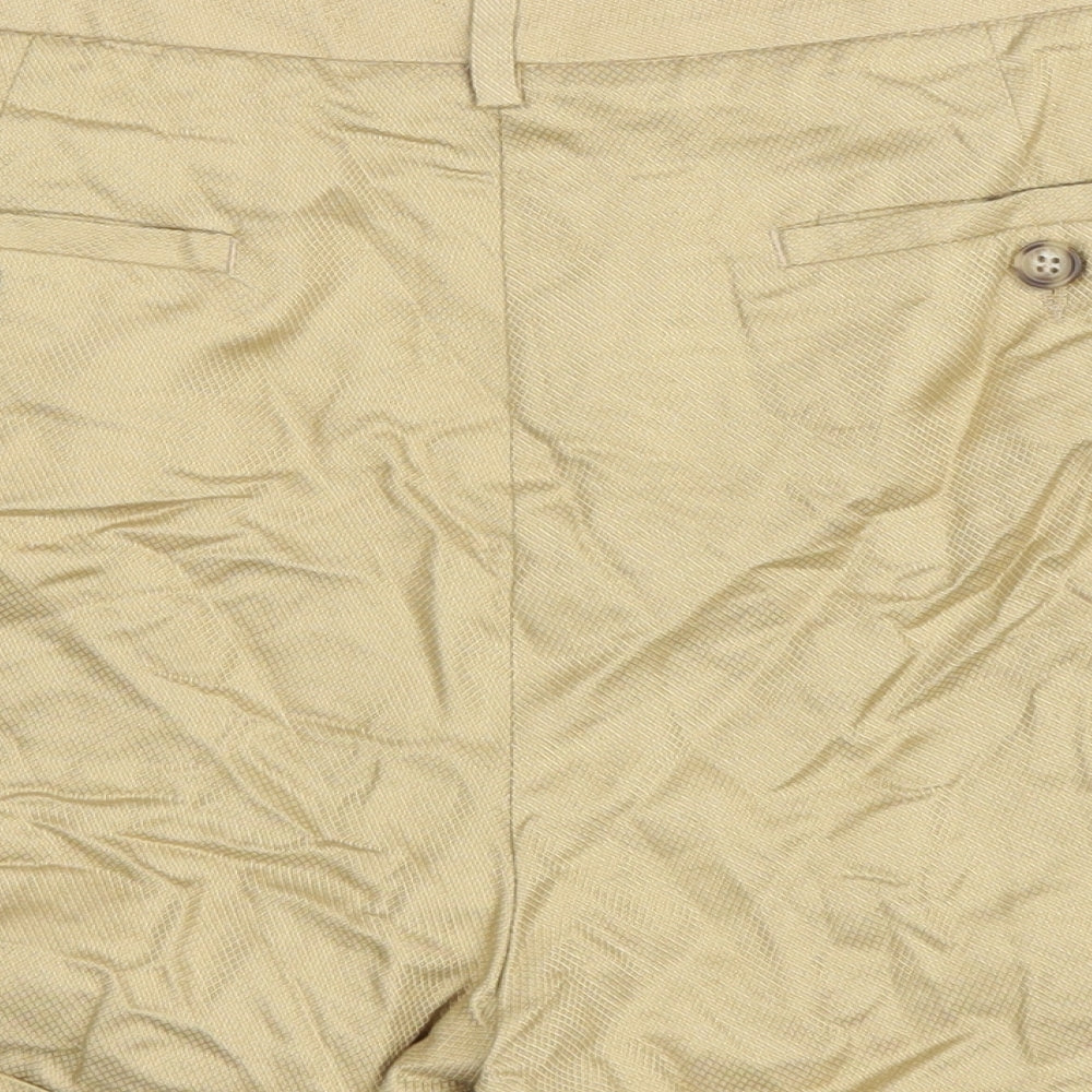 Marks and Spencer Womens Brown Lyocell Chino Shorts Size 14 L4 in Regular Zip