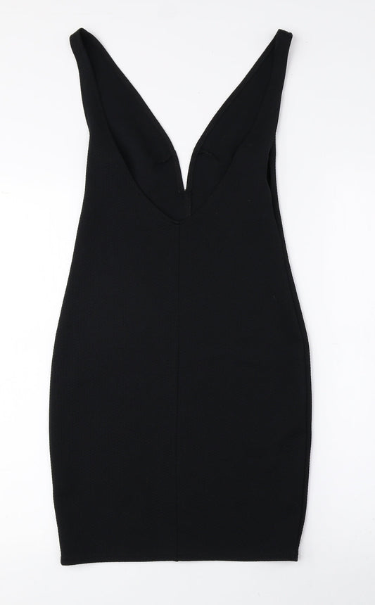 Oh My Love Womens Black Polyester Mini Size S V-Neck Pullover