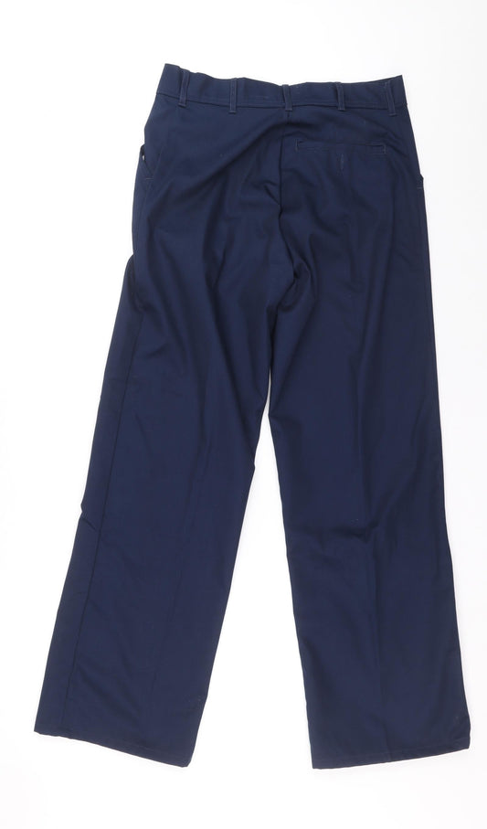 Harpoon Mens Blue Cotton Trousers Size 32 L30 in Zip