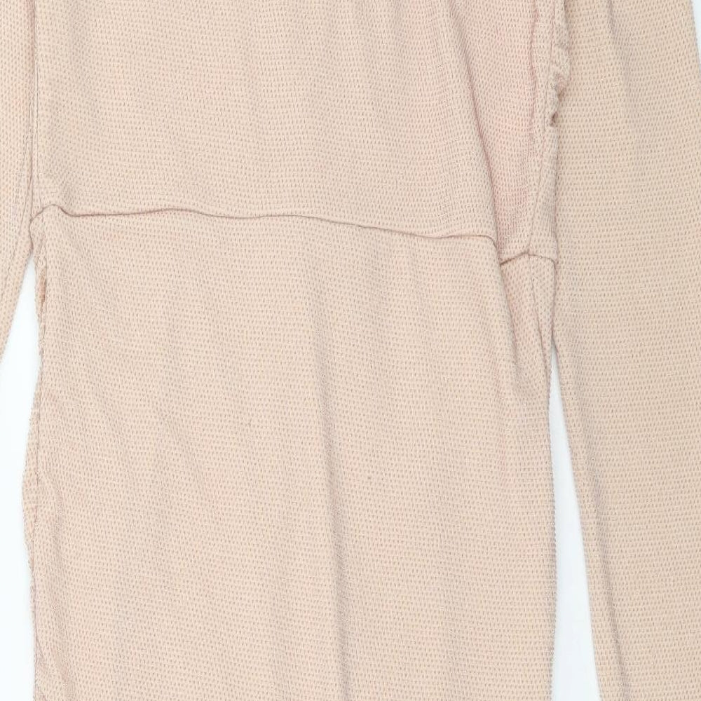 Miss Selfridge Womens Pink Polka Dot Polycarbamide Pencil Dress Size 12 V-Neck Pullover