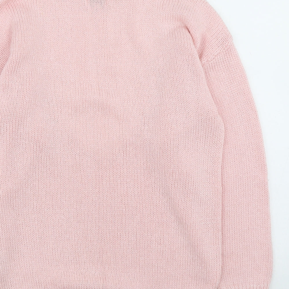 Womens UK Size S Planet Pink Pullover Jumper