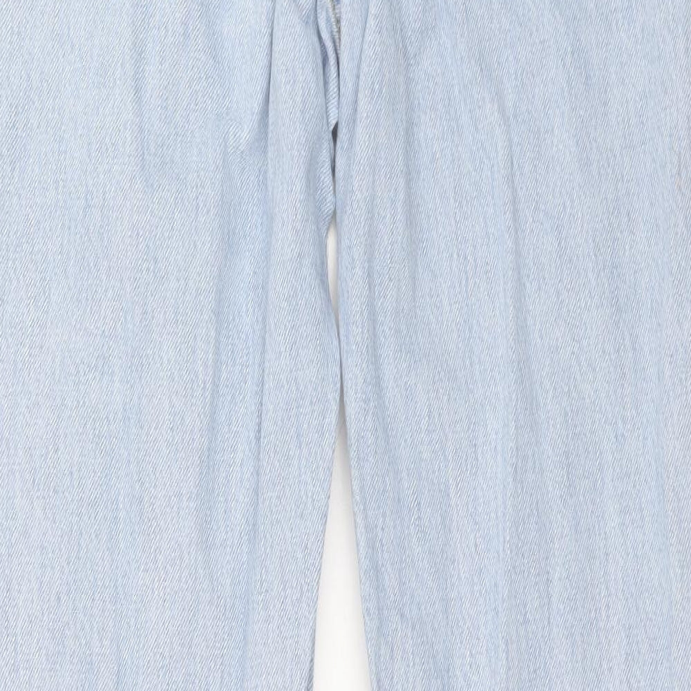 Topshop Womens Blue 100% Cotton Mom Jeans Size M L32 in Regular Zip