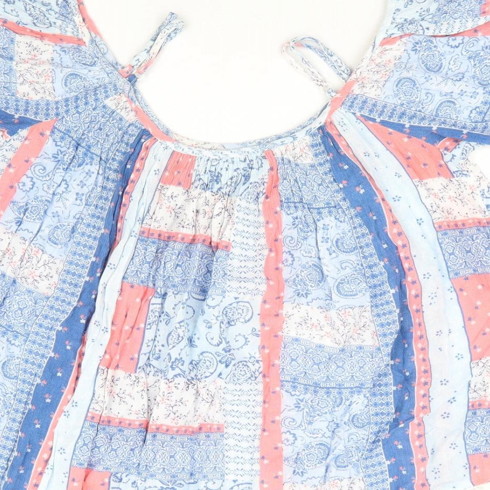 Womens UK Size 10 Dorothy Perkins Multicoloured Basic Blouse